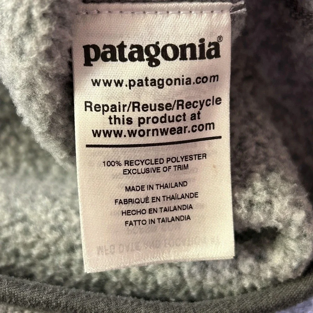 Patagonia Better Sweater Pullover Mens Large Gray 1/4 Zip Fleece‎ Chest Pocket